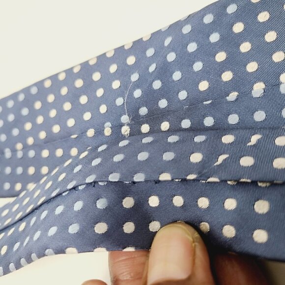 Crestview | Blue/White Polka Dot Silk Handmade Tie - Picture 3 of 11